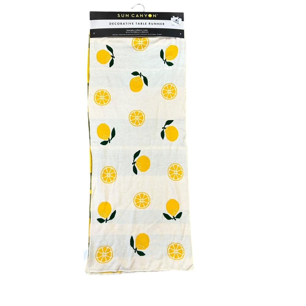 NWT SUN CANYON LEMON TABLE RUNNER COTTON